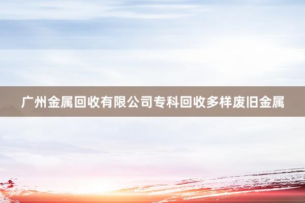 广州金属回收有限公司专科回收多样废旧金属