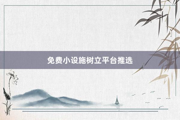 免费小设施树立平台推选